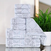 SUPERIOR® Jasper Collection | 100% Cotton 8-pc. Quick Dry Solid Bath Towel Set