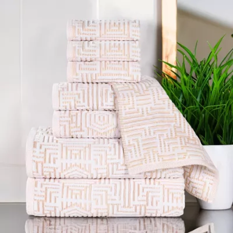 SUPERIOR® Jasper Collection | 100% Cotton 8-pc. Quick Dry Solid Bath Towel Set