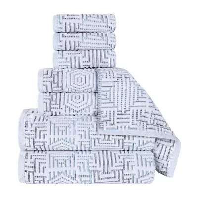 SUPERIOR® Jasper Collection | 100% Cotton 8-pc. Quick Dry Solid Bath Towel Set