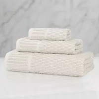 SUPERIOR® Juno Collection | 80% Cotton 20% Viscose 3-pc. Quick Dry Geometric Bath Towel Set