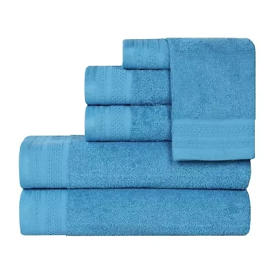 SUPERIOR® Honeycomb Collection | 100% Combed Cotton 6-pc. Quick Dry Solid Bath Towel Set