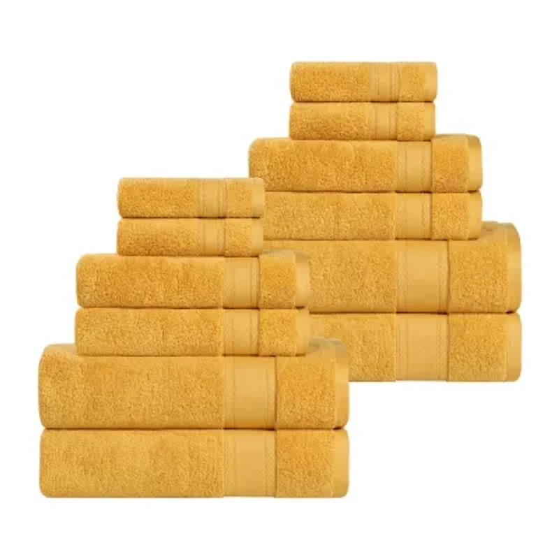 SUPERIOR® Belmont Collection | 100% Cotton 12-pc. Quick Dry Solid Bath Towel Set