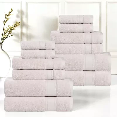 SUPERIOR® Belmont Collection | 100% Cotton 12-pc. Quick Dry Solid Bath Towel Set