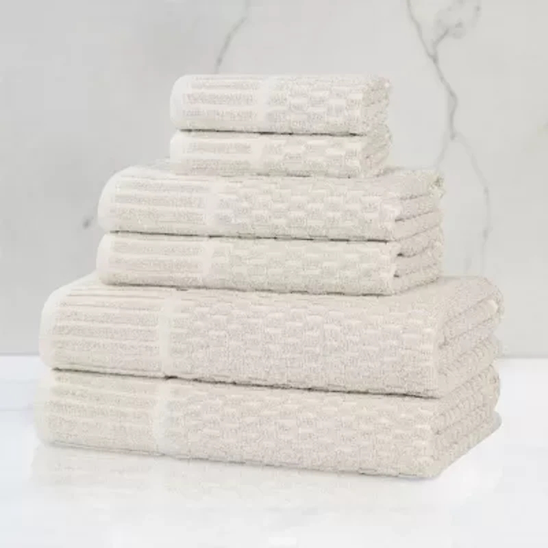 SUPERIOR® Juno Collection | 80% Cotton 20% Viscose 6-pc. Quick Dry Solid Bath Towel Set