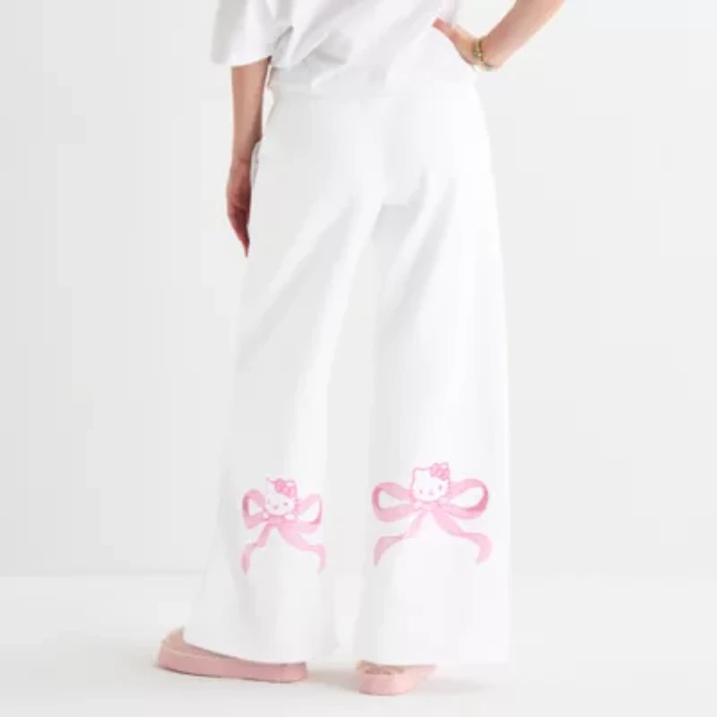 Grayson Threads, The Label Womens Juniors Straight Mid Rise Hello Kitty Pull-On Pant