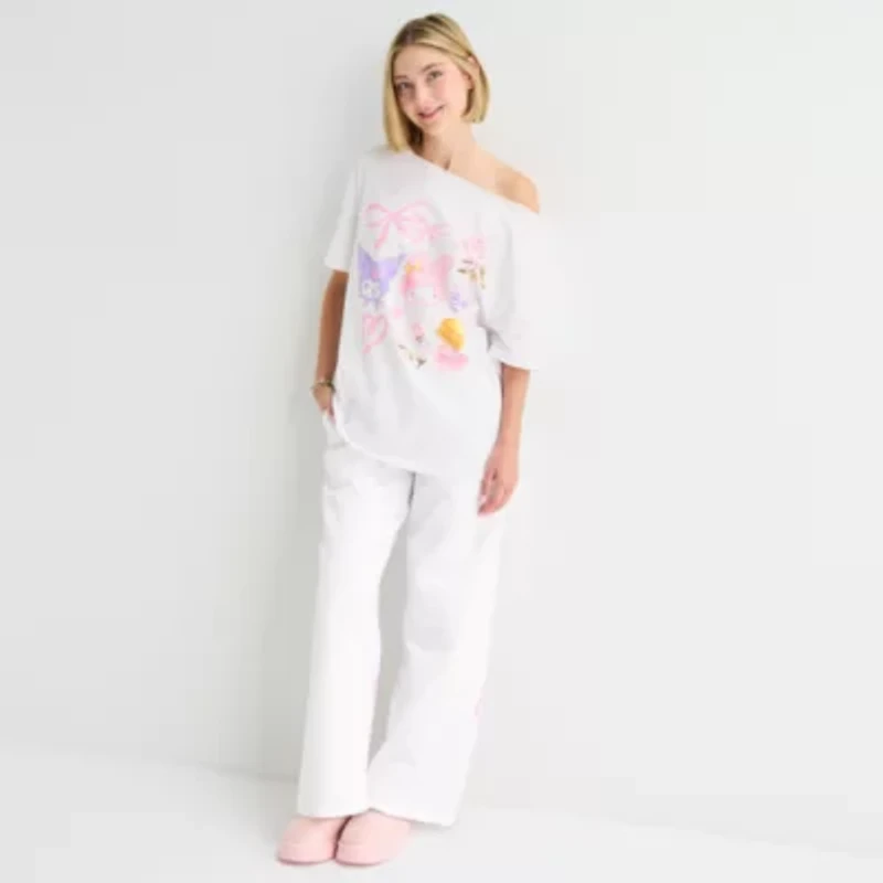 Grayson Threads, The Label Womens Juniors Crew Neck Short Sleeve Hello Kitty Graphic T-Shirt