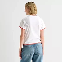 Grayson Threads, The Label Italia Ringer Tee Womens Juniors Crew Neck Short Sleeve Fitted Graphic T-Shirt