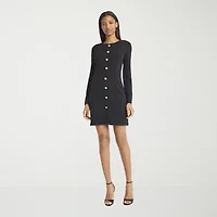 Donna Morgan Womens Long Sleeve Sheath Dress