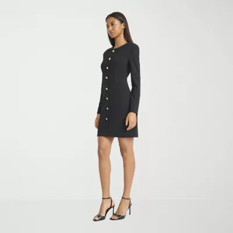 Donna Morgan Womens Long Sleeve Sheath Dress