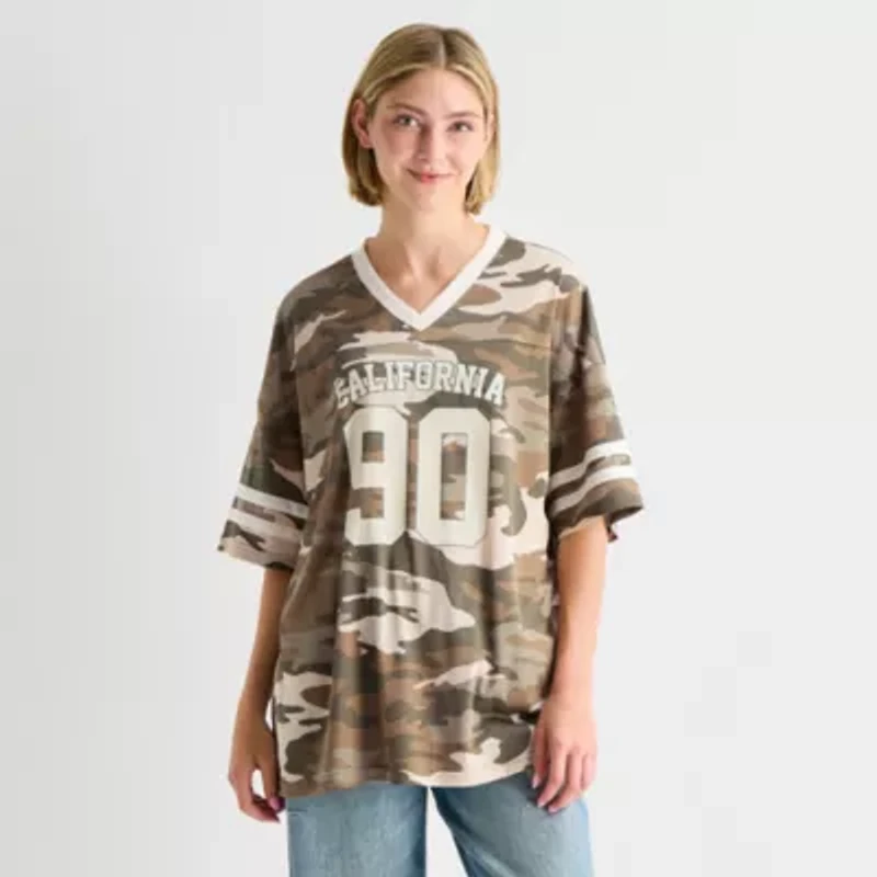 Forever 21 Womens Juniors V Neck Short Sleeve Jersey