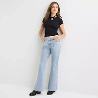 Forever 21 Womens Juniors Low Rise Flare Leg Jean