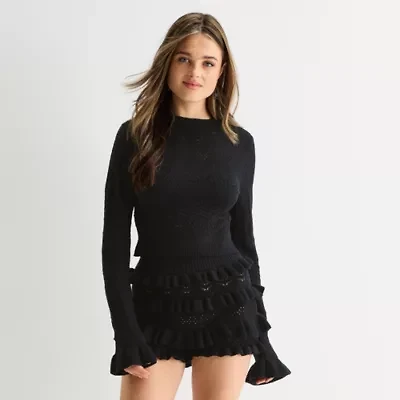 Forever 21 Juniors Womens Crew Neck Long Sleeve Pullover Sweater