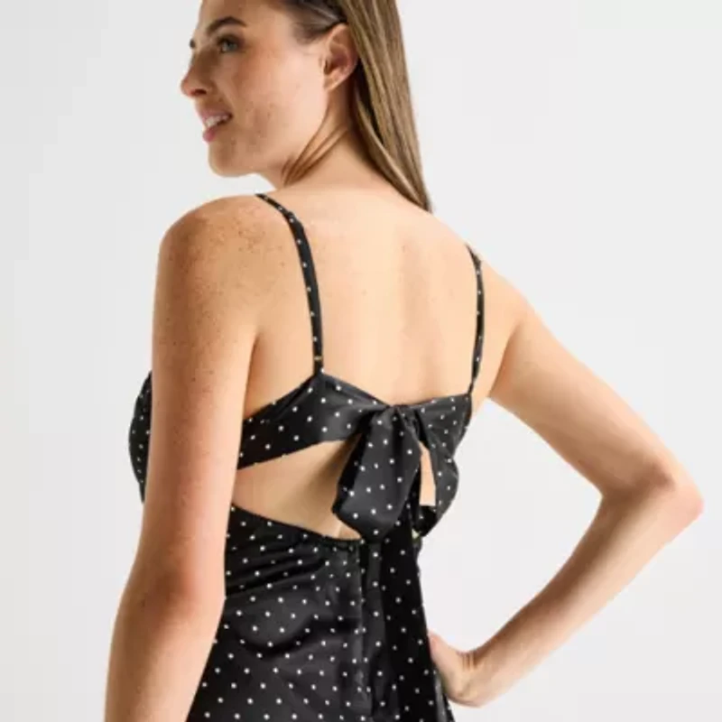 Forever 21 Womens Juniors Sleeveless Polka Dot Fit + Flare Dress