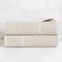 SUPERIOR® Juno Collection | 80% Cotton 20% Viscose 2-pc. Quick Dry Checked Bath Towel