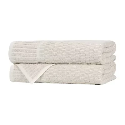SUPERIOR® Juno Collection | 80% Cotton 20% Viscose 2-pc. Quick Dry Checked Bath Towel