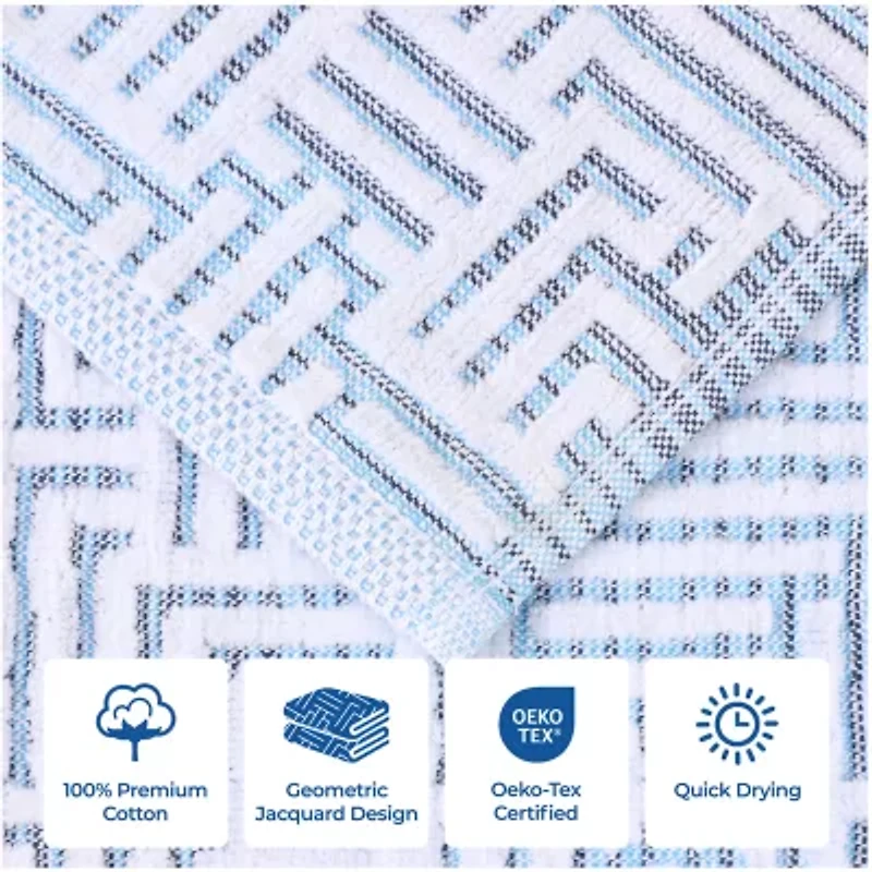 SUPERIOR® Jasper Collection | 100% Cotton 6-pc. Quick Dry Solid Bath Towel Set