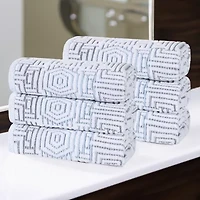 SUPERIOR® Jasper Collection | 100% Cotton 6-pc. Geometric Hand Towel
