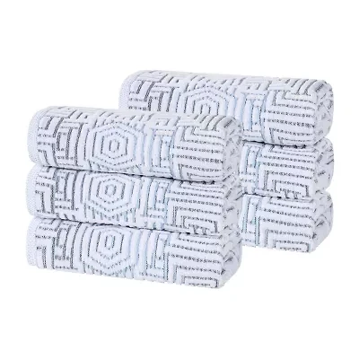 SUPERIOR® Jasper Collection | 100% Cotton 6-pc. Geometric Hand Towel