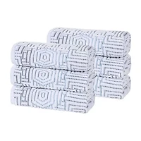 SUPERIOR® Jasper Collection | 100% Cotton 6-pc. Geometric Hand Towel