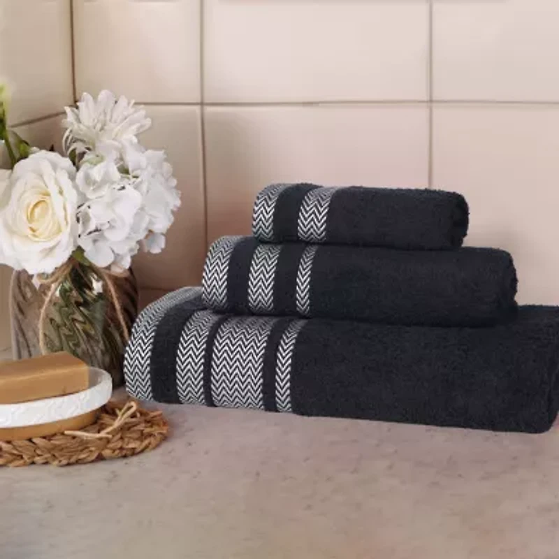 SUPERIOR® Hays Collection | 100% Cotton 3-pc. Quick Dry Solid Bath Towel Set