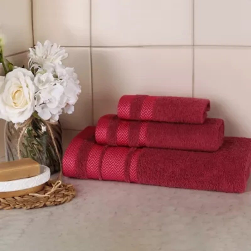 SUPERIOR® Hays Collection | 100% Cotton 3-pc. Quick Dry Solid Bath Towel Set