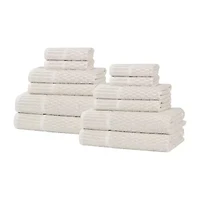 SUPERIOR® Juno Collection | 80% Cotton 20% Viscose 12-pc. Quick Dry Solid Bath Towel Set