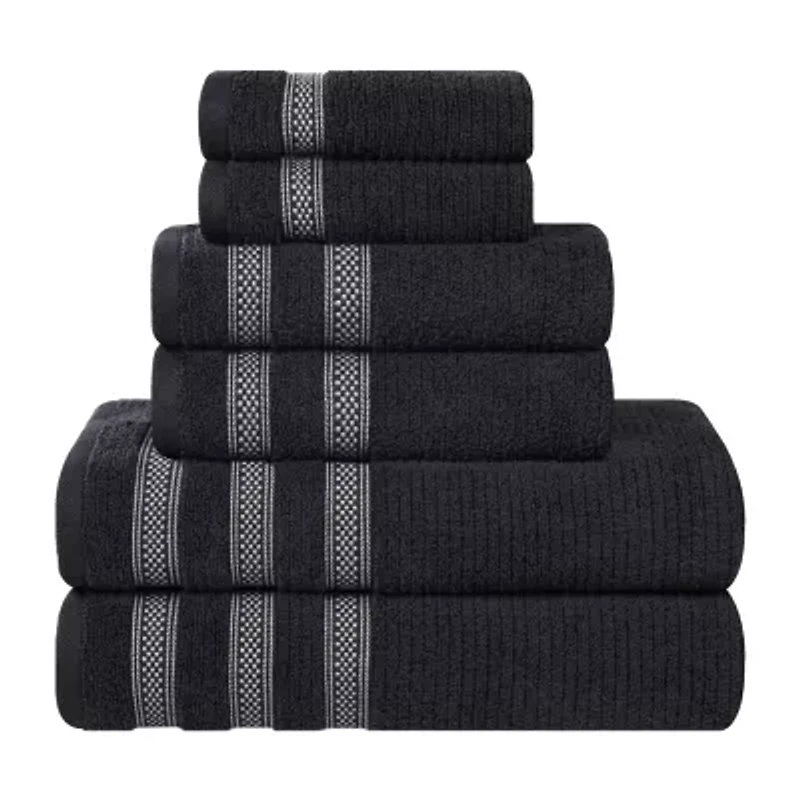 SUPERIOR® Brea Collection | 100% Cotton 6-pc. Quick Dry Solid Bath Towel Set