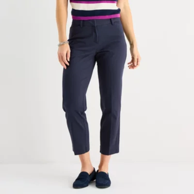 Liz Claiborne Emma Womens Slim Mid Rise Ankle Pant