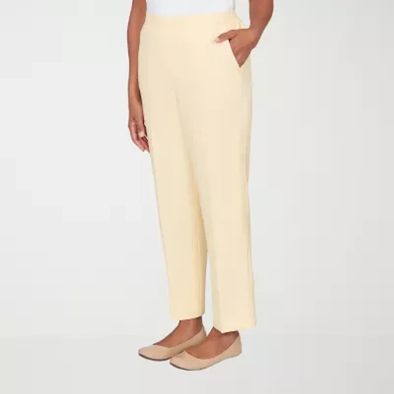 Alfred Dunner Al Fresco Womens Straight Mid Rise Pull-On Pant