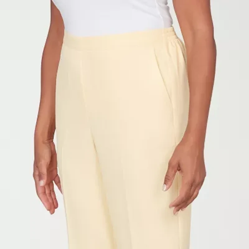 Alfred Dunner Al Fresco Womens Straight Mid Rise Pull-On Pant