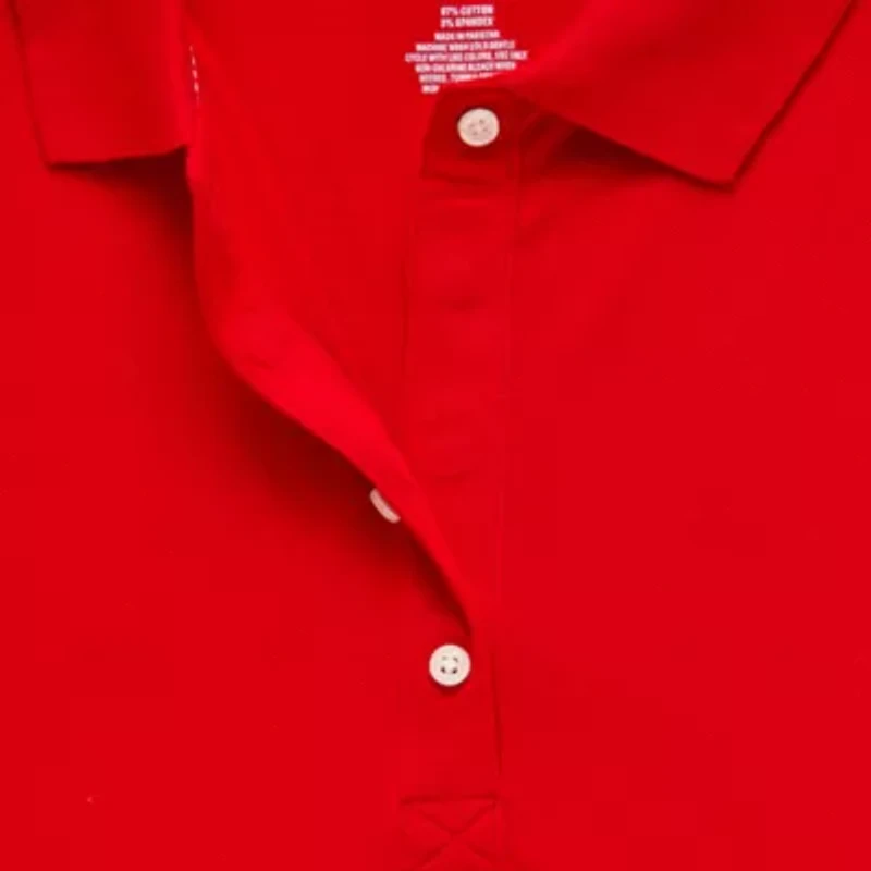 St. John's Bay Womens Adaptive Short Sleeve Easy-on + Easy-off Polo Shirt