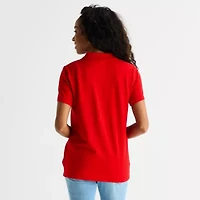 St. John's Bay Womens Adaptive Short Sleeve Easy-on + Easy-off Polo Shirt