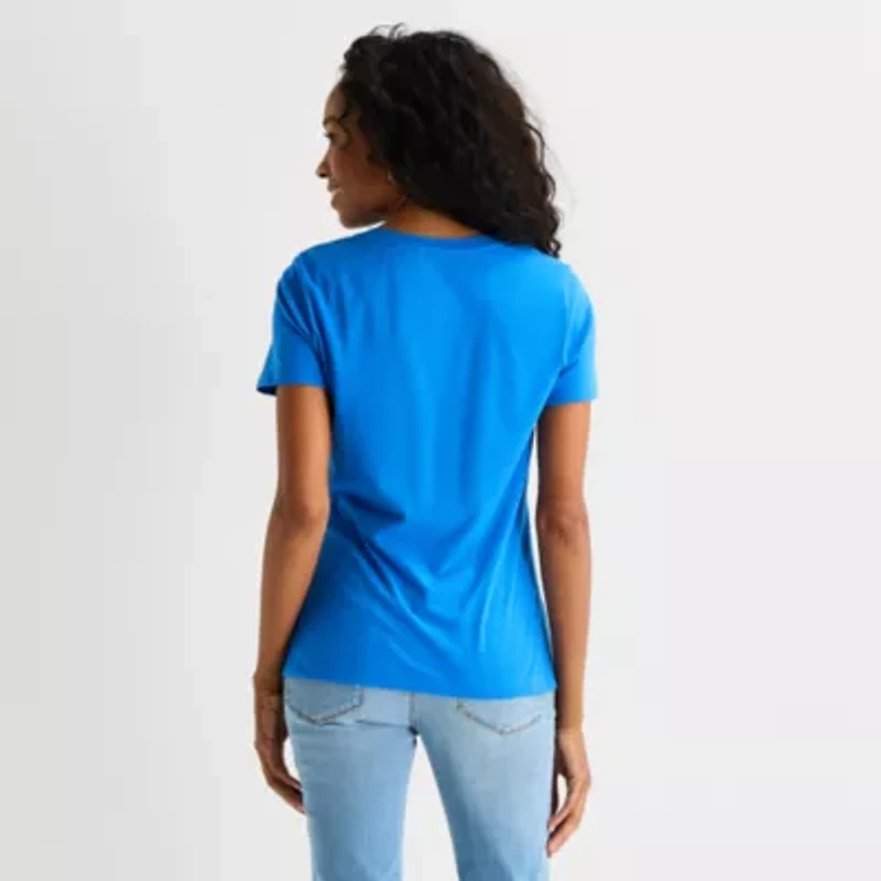 St. John's Bay Womens Crew Neck Short Sleeve T-Shirt