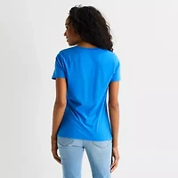 St. John's Bay Womens Crew Neck Short Sleeve T-Shirt