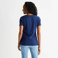 St. John's Bay Womens Crew Neck Short Sleeve T-Shirt