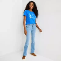 St. John's Bay Womens Crew Neck Short Sleeve T-Shirt
