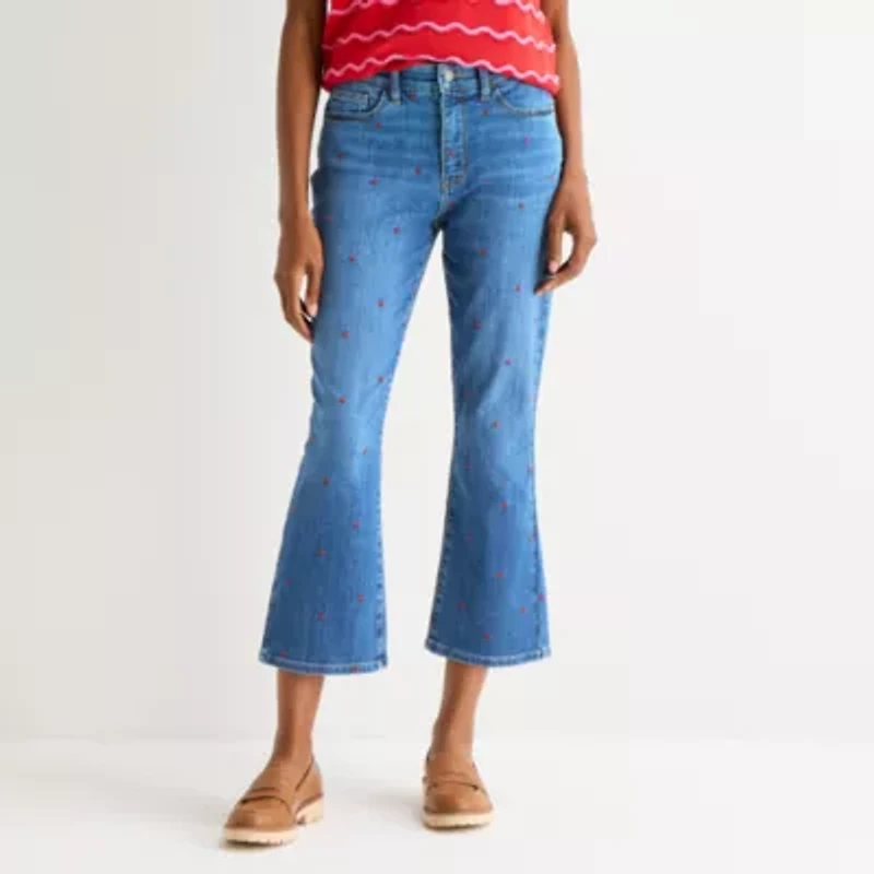 St. John's Bay Womens High Rise Skinny Fit Cropped Jean