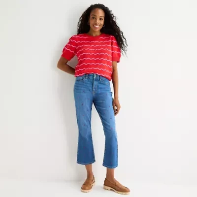 St. John's Bay Womens High Rise Skinny Fit Cropped Jean