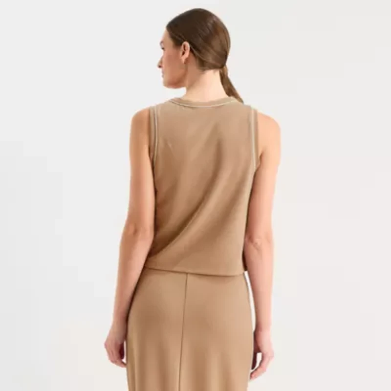 Stylus Womens Crew Neck Sleeveless Tank Top