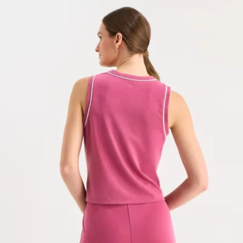 Stylus Womens Crew Neck Sleeveless Tank Top