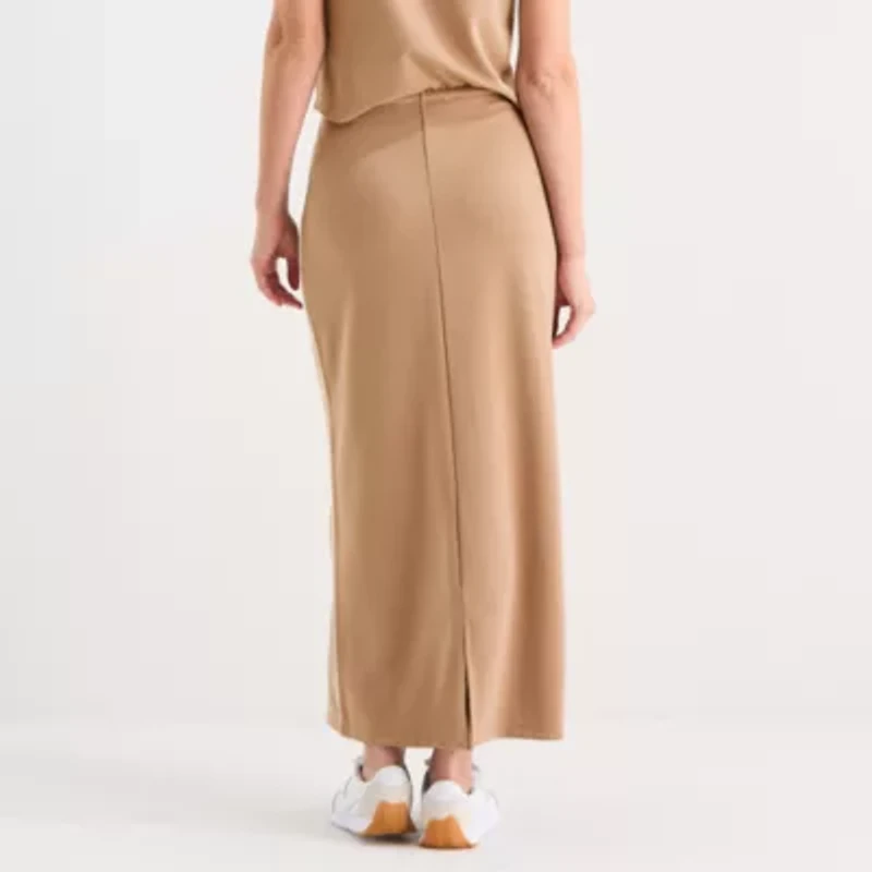 Stylus Womens High Rise Maxi Skirt