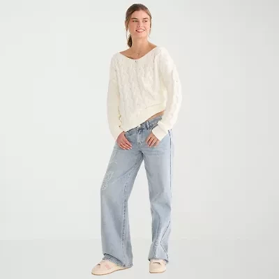 AEROPOSTALE Womens Juniors Low Rise Baggy Fit Jean
