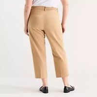 Liz Claiborne Womens Plus Ankle Mid Rise Pant