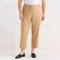 Liz Claiborne Womens Plus Ankle Mid Rise Pant