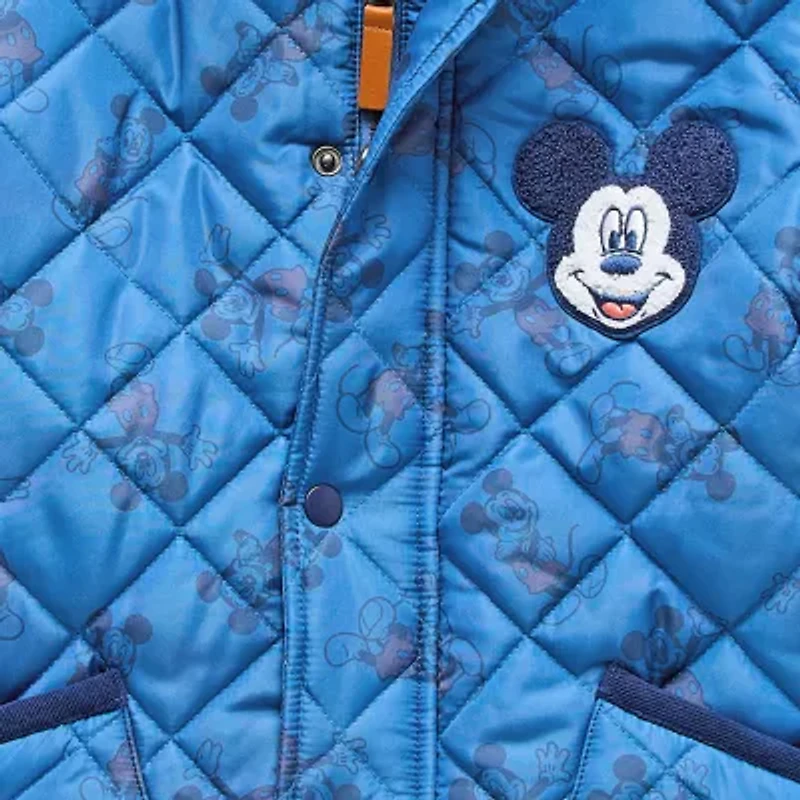 Disney Collection Little & Big Kid Boys Mickey Mouse Hooded Midweight Quilted Jacket