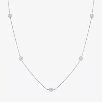 (G-H / Si2-I1) Womens 1 CT. T.W. Lab Grown White Diamond 10K Gold Round 18 Inch Pendant Necklace