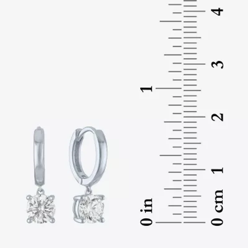 G-H / Si2-I1 Womens 1 CT. T.W. Lab Grown White Diamond 10K Gold 16.9mm Round Hoop Earrings