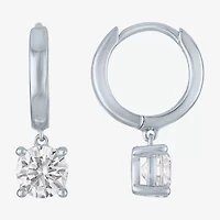 G-H / Si2-I1 Womens 1 CT. T.W. Lab Grown White Diamond 10K Gold 16.9mm Round Hoop Earrings