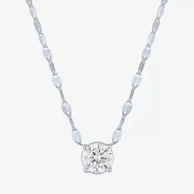 Diamond Addiction (E-F / Vs1-Vs2) Womens 1 CT. T.W. Lab Grown White Diamond 10K White Gold Round 18 Inch Pendant Necklace