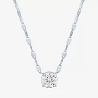 Diamond Addiction (E-F / Vs1-Vs2) Womens 1 CT. T.W. Lab Grown White Diamond 10K White Gold Round 18 Inch Pendant Necklace